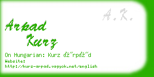 arpad kurz business card